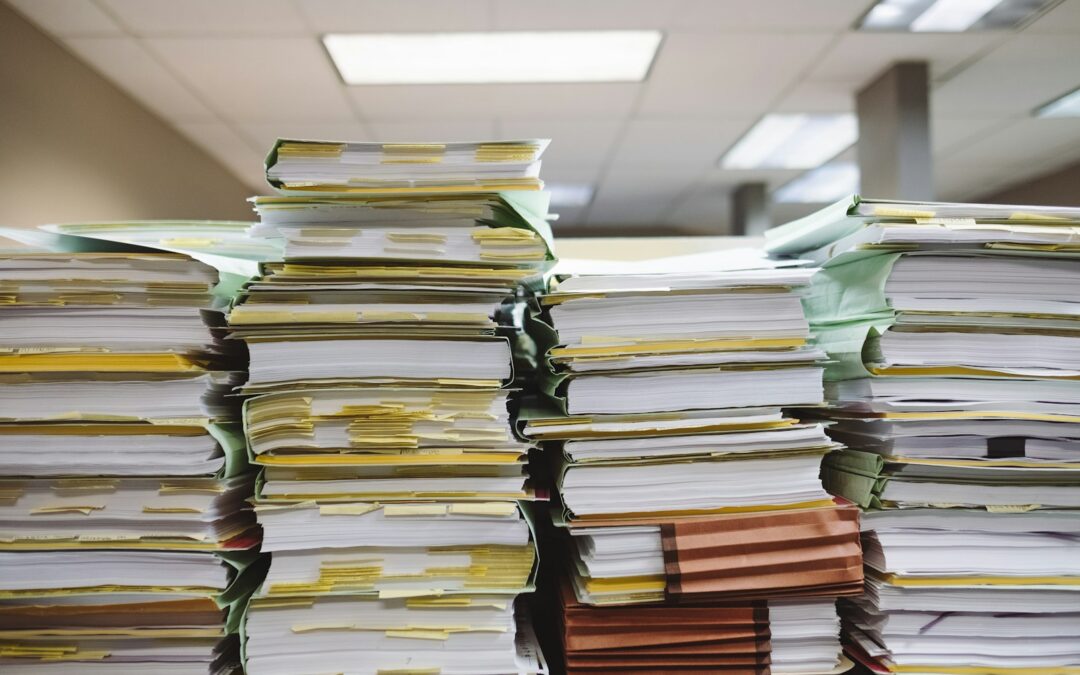 stack of books on table